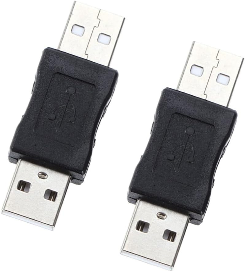 USB 2 0 Male To Male Adapter 2 Pack Dual USB Connector Lightweight Portable - Image 1